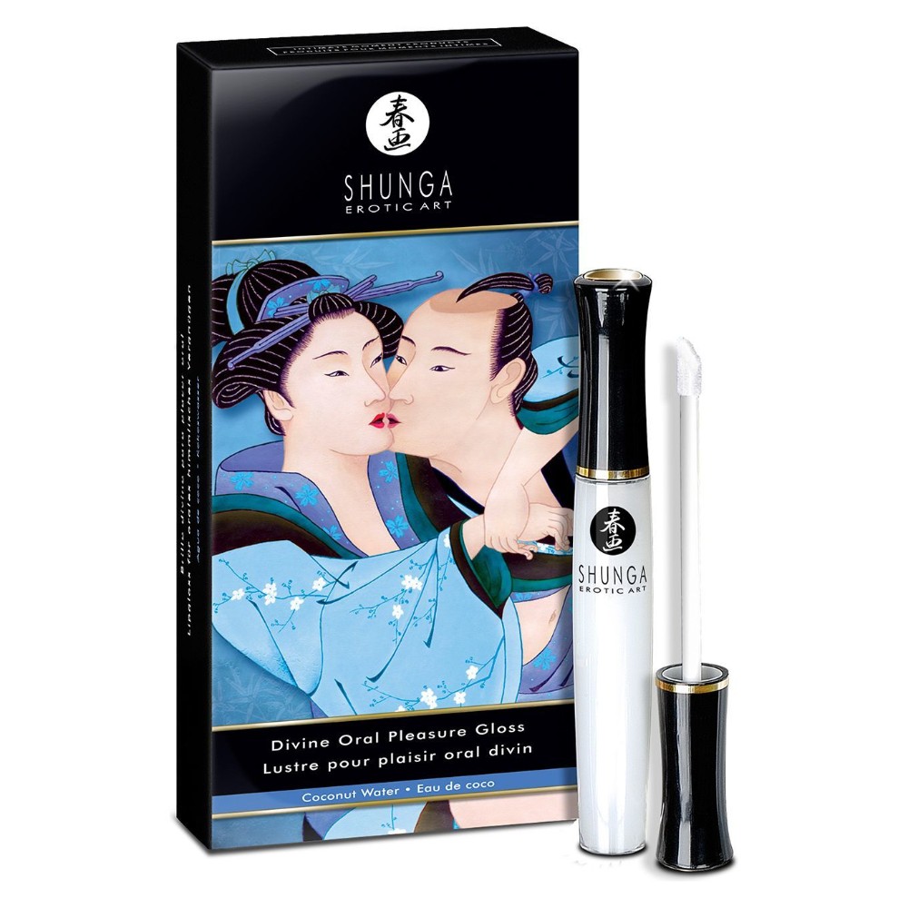 Стимулювальний блиск для губ Shunga LIPGLOSS – Coconut Water (10 мл), ефект поколювання, холод-тепло - зображення 1