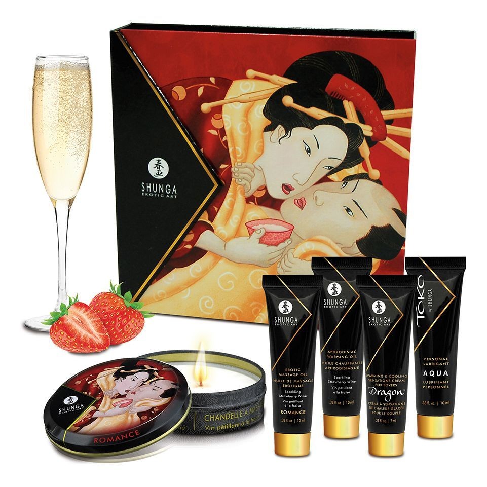 Подарунковий набір Shunga GEISHAS SECRETS – Sparkling Strawberry Wine: для шикарної ночі вдвох - зображення 1
