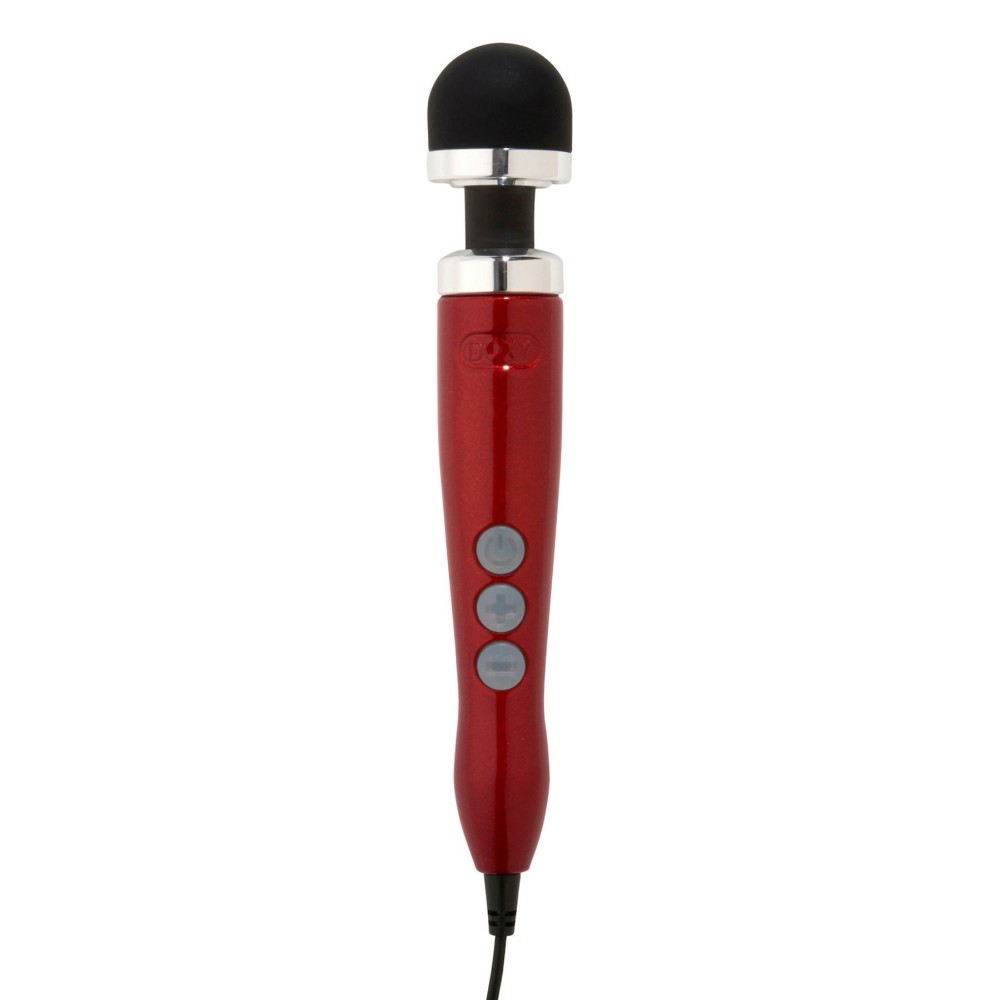 Вібромасажер DOXY Die Cast 3 Candy Red, дуже потужний, живлення 220В, металевий корпус - зображення 1