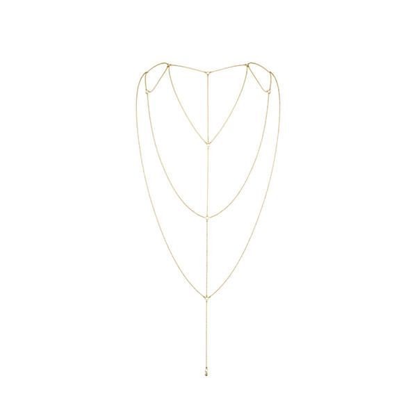 Ланцюжок для спини Bijoux Indiscrets Magnifique Back and Cleavage Chain - Gold, прикраса для тіла - зображення 1