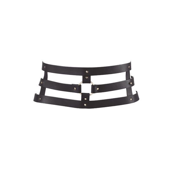 Портупея-пояс Bijoux Indiscrets MAZE - Wide Belt and Restraints Black, екошкіра - зображення 1