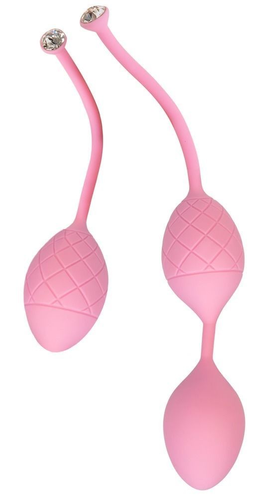 Розкішні вагінальні кульки PILLOW TALK - Frisky Pink з кристалом, діаметр 3,2 см, вага 49-75гр - зображення 1
