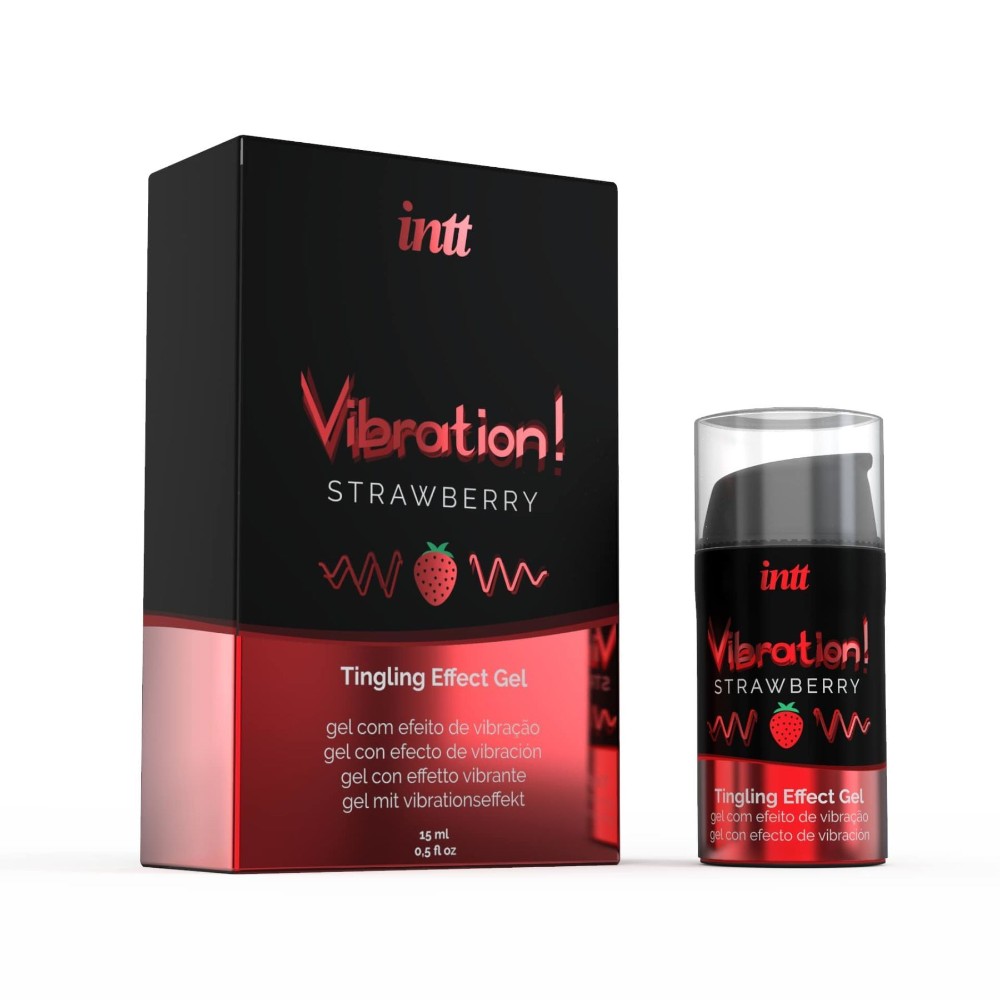 Рідкий вібратор Intt Vibration Strawberry (15 мл), густий гель, дуже смачний, діє до 30 хвилин - зображення 1