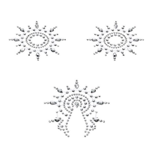 Пестіс з кристалів Petits Joujoux Gloria set of 3 - Silver, прикраса на груди та вульву - зображення 1