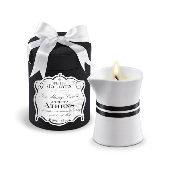 Масажна свічка Petits Joujoux - Athens - Musk and Patchouli (190 г) розкішна упаковка - зображення 1