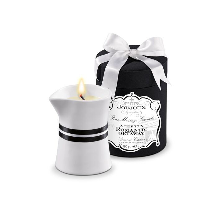 Масажна свічка Petits Joujoux - Romantic Getaway - Ginger Biscuit (190 г) розкішна упаковка - зображення 1