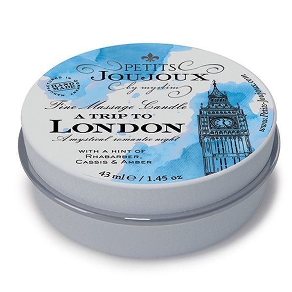 Масажна свічка Petits Joujoux - London - Rhubarb, Cassis and Ambra (43 мл) з афродизіаками - зображення 1