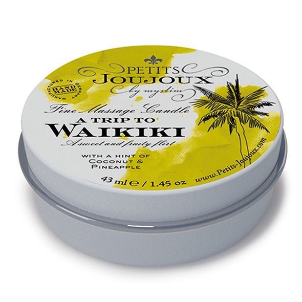 Масажна свічка Petits Joujoux - Waikiki Beach - Coconut and Pineapple (43 мл) з афродизіаками - зображення 1
