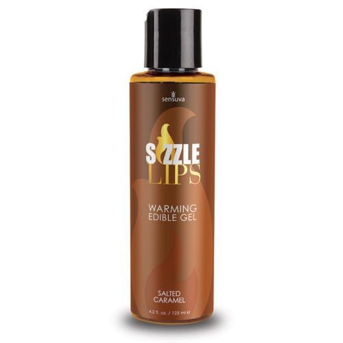 Зігрівальний масажний гель Sensuva Sizzle Lips Salted Caramel (125 мл), без цукру, їстівний - зображення 1