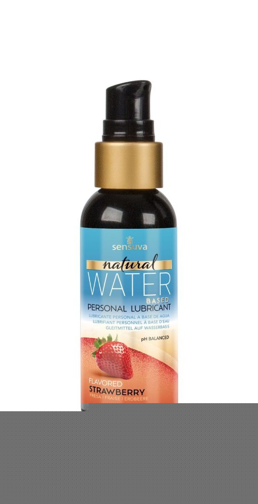 Змазка на водній основі Sensuva Natural Water-Based Strawberry (57 мл) без гліцерину та парабенів - зображення 1