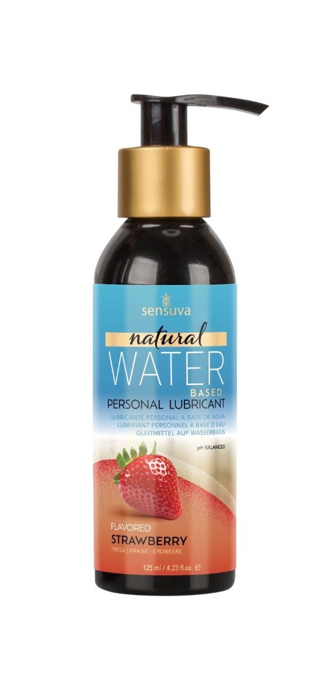 Змазка на водній основі Sensuva Natural Water-Based Strawberry (125мл) без гліцерину та парабенів - зображення 1
