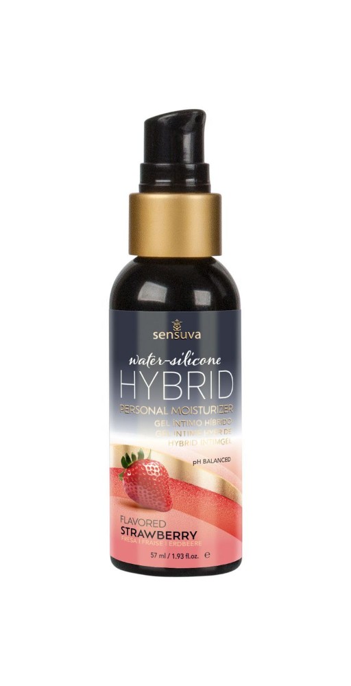 Змазка водно-силіконова Sensuva Hybrid Strawberry (57 мл) без цукру, можна для оральних пестощів - зображення 1