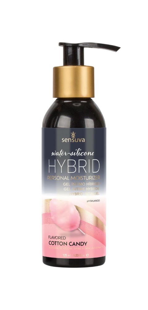 Змазка водно-силіконова Sensuva Hybrid Cotton Candy (125 мл) без цукру, можна для оральних пестощів - зображення 1