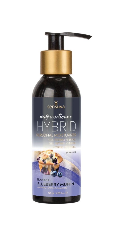 Змазка водно-силіконова Sensuva Hybrid Blueberry Muffin 125мл без цукру, можна для оральних пестощів - зображення 1