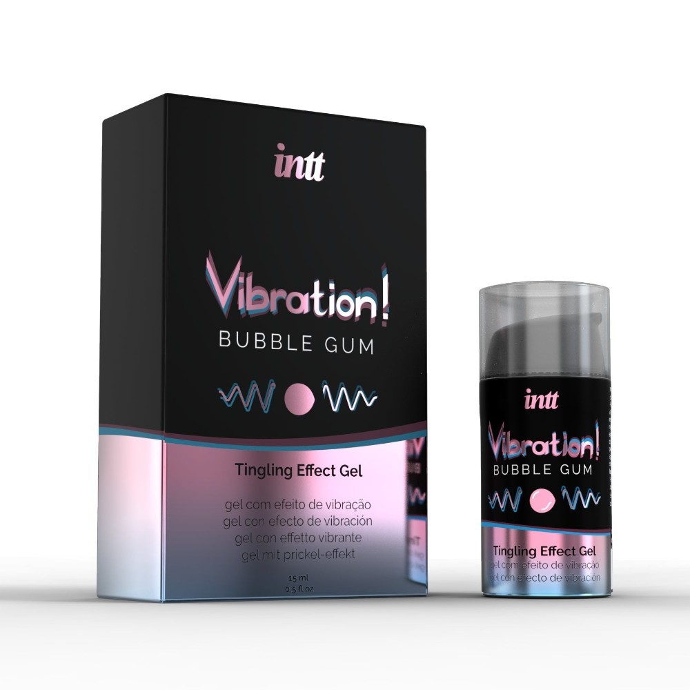 Рідкий вібратор Intt Vibration Bubble Gum (15 мл), густий гель, дуже смачний, діє до 30 хвилин - зображення 1