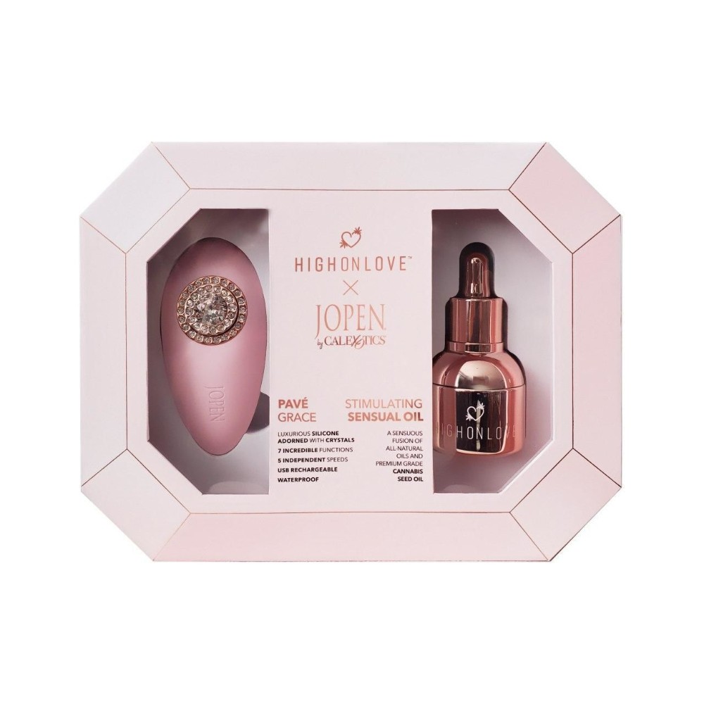 Подарунковий набір HighOnLove & JOPEN: Objects of Desire (краплі для клітора і вібратор з кристалами) - зображення 1