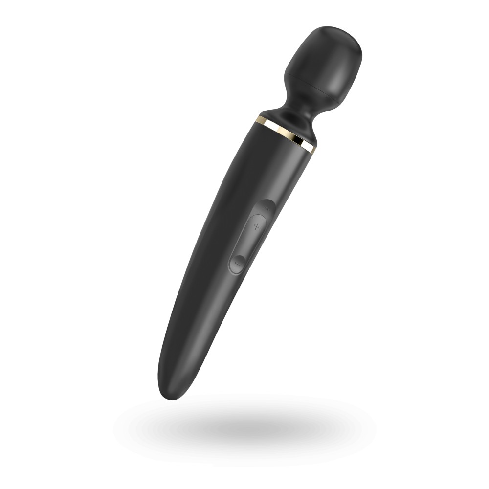 Вібромасажер Satisfyer Wand-er Woman (Black/Gold), водонепроникний, потужний, розмір XXL - зображення 1