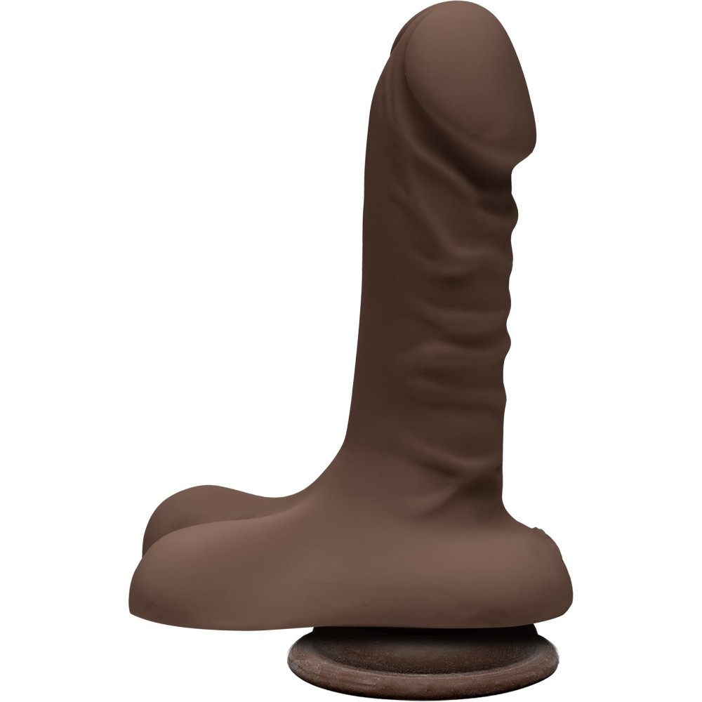 Фалоімітатор Doc Johnson The D - Super D - 6 Inch With Balls - ULTRASKYN - Chocolate, діаметр 3,8 см - зображення 1