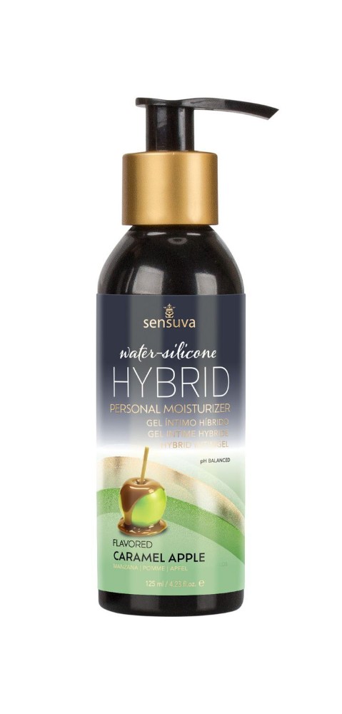 Змазка водно-силіконова Sensuva Hybrid Caramel Apple (125мл) без цукру, можна для оральних пестощів - зображення 1