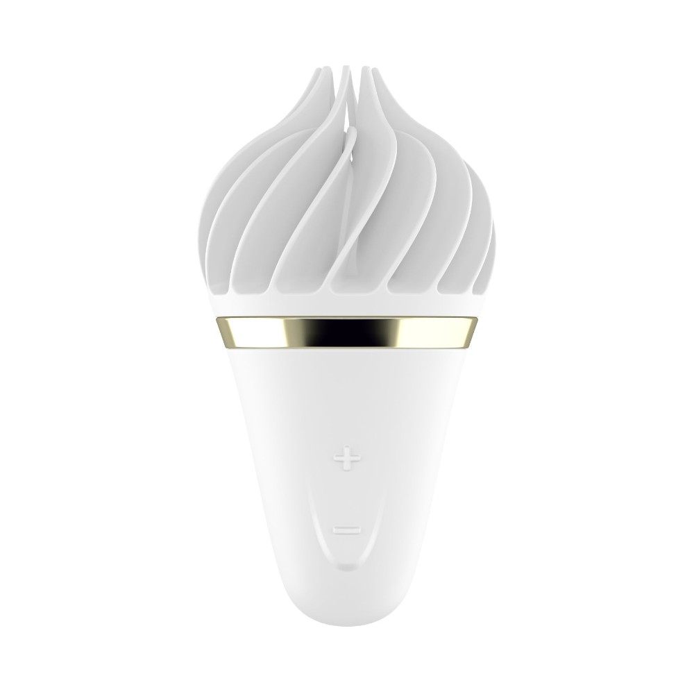 Мороженка-спінатор Satisfyer Lay-On - Sweet Treat White/Gold, 10 режимів роботи, водонепроникний - зображення 1