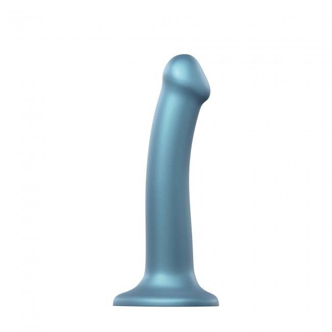 Насадка для страпону Strap-On-Me Mono Density Dildo M Blue, діам. 3,3 см, одношаровий силікон, гнучк - зображення 1