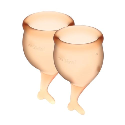 Набір менструальних чаш Satisfyer Feel Secure (orange), 15мл і 20мл, мішечок для зберігання - зображення 1