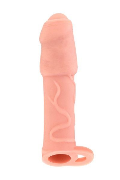 Насадка на член Real Body — Real Extender DICKY із закритою головкою та кільцем для мошонки - зображення 1