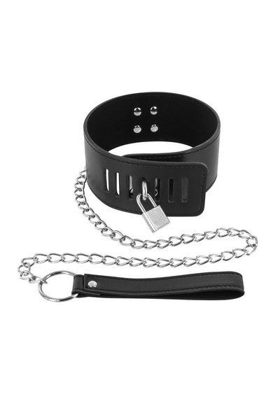 Нашийник з повідцем Fetish Tentation Padlock and Leash - зображення 1