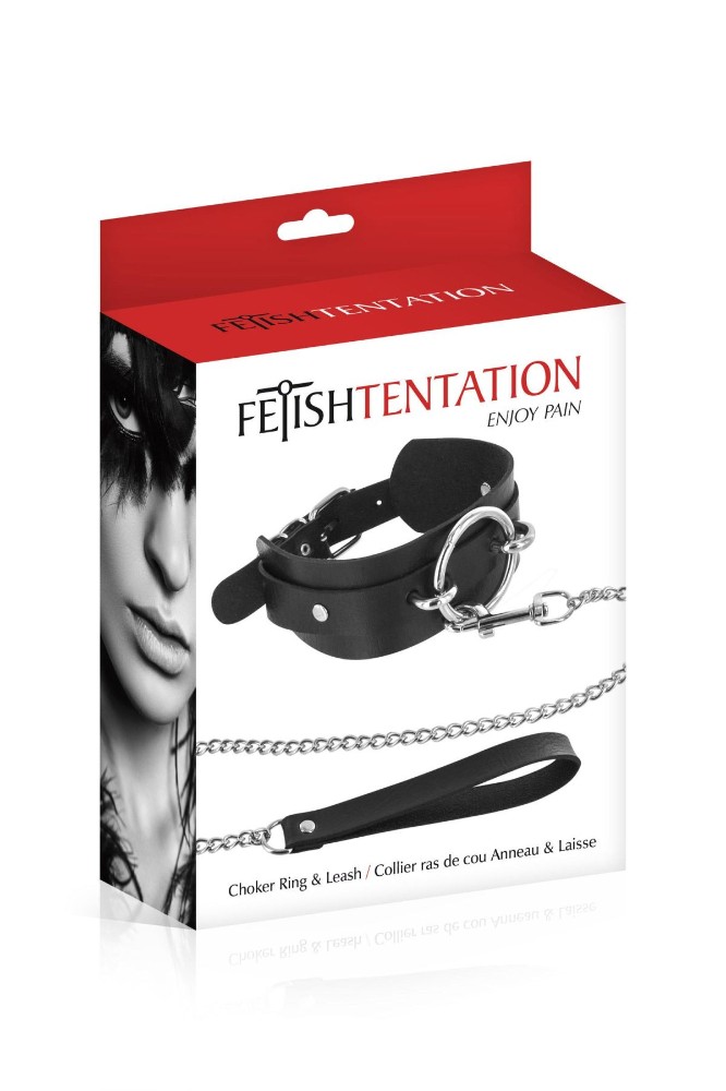 Нашийник великим кільцем та з повідцем Fetish Tentation Ring and Leash - зображення 1