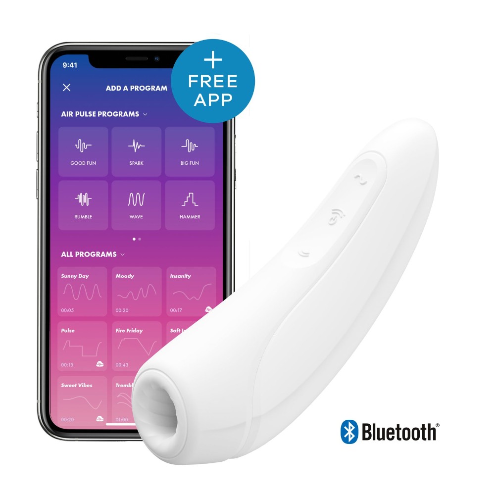 Вакуумний кліторальний стимулятор Satisfyer Curvy 1+ White з керуванням через інтернет - зображення 1
