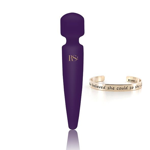 Вібромасажер Rianne S: Bella Mini Wand Purple, 10 режимів, медичний силікон, подарункове паковання - зображення 1