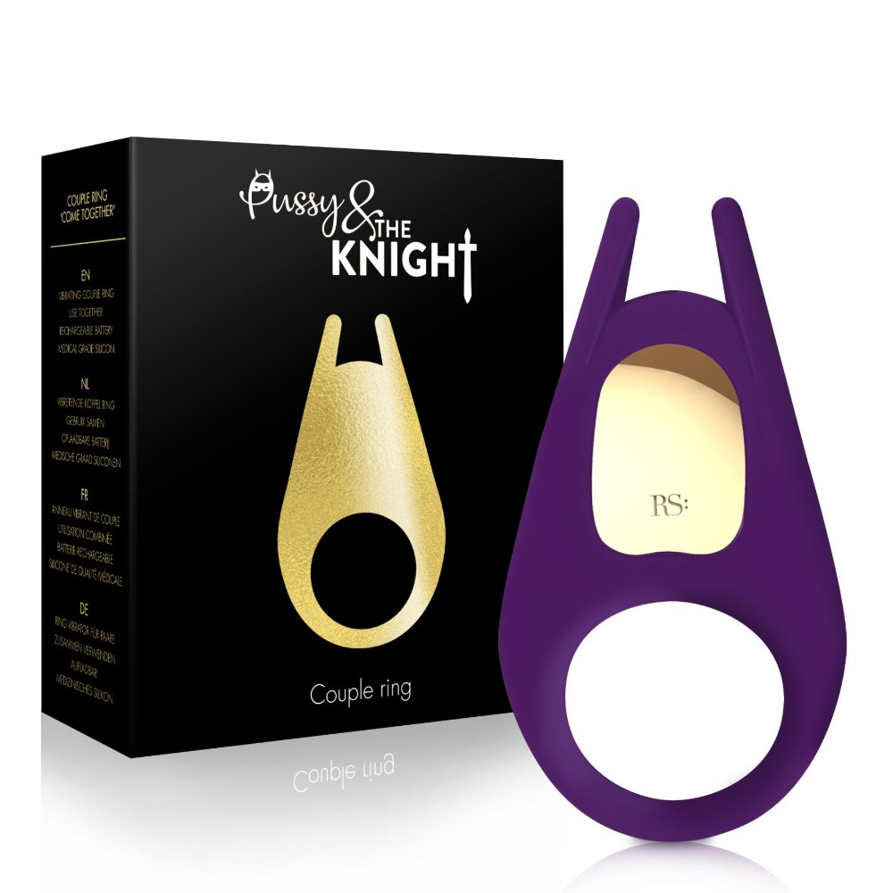 Ерекційне віброкільце Rianne S: The Pussy & The Knight Couple Ring, 10 режимів роботи, мед силікон - зображення 1