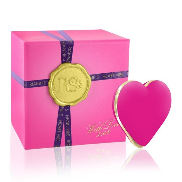 Вібратор-сердечко Rianne S: Heart Vibe Rose, 10 режимів, медичний силікон, подарункове паковання - зображення 1