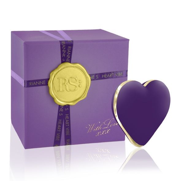 Вібратор-сердечко Rianne S: Heart Vibe Purple, 10 режимів, медичний силікон, подарункове паковання - зображення 1