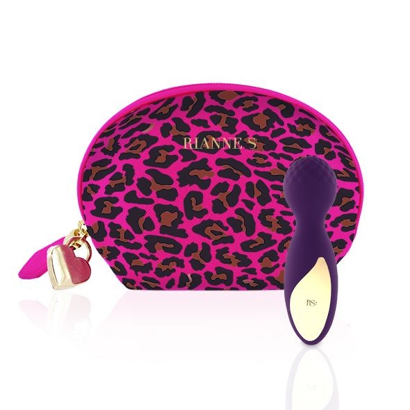 Мінівібромасажер Rianne S: Lovely Leopard Purple, 10 режимів роботи, косметичка-чохол, мед.силікон - зображення 1