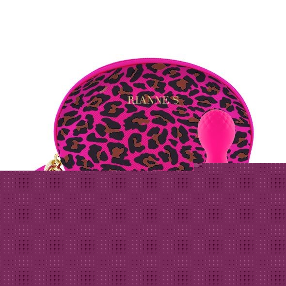 Мінівібромасажер Rianne S: Lovely Leopard Pink, 10 режимів роботи, косметичка-чохол, мед.силікон - зображення 1