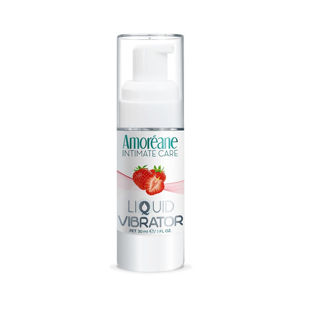 Лубрикант з ефектом вібрації Amoreane Med Liquid Vibrator Strawberry (30 мл) - зображення 1