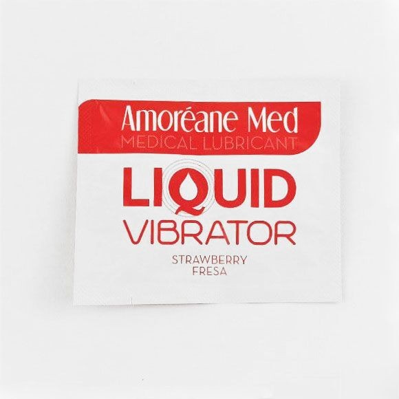 Пробник лубриканта з ефектом вібрації Amoreane Med Liquid Vibrator Strawberry (2 мл) - зображення 1