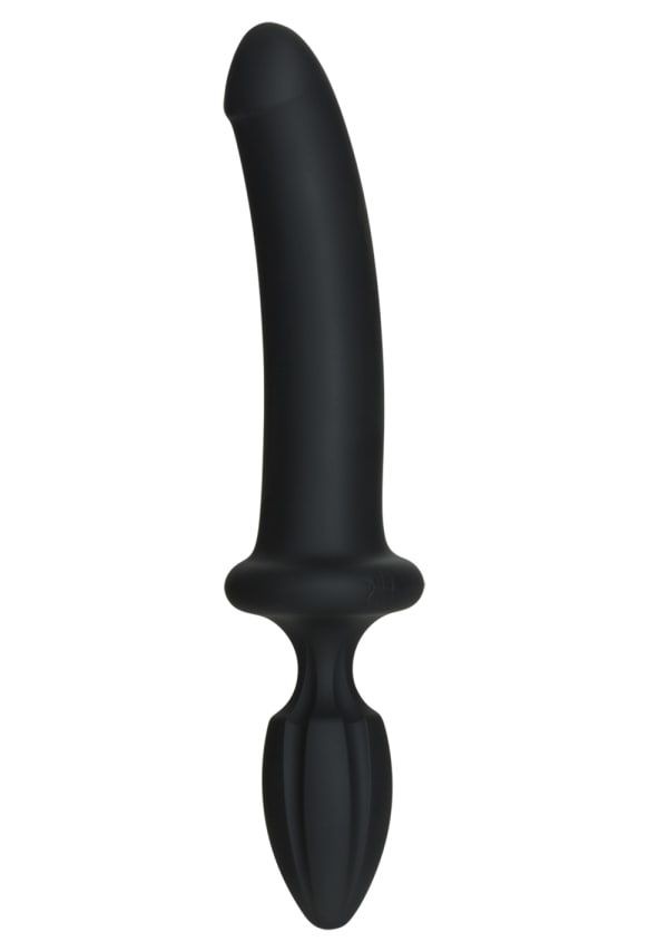 Анальний плаг з ділдо Doc Johnson Kink - Dual Density SECONDSKYN Fuck Plug - Black - зображення 1