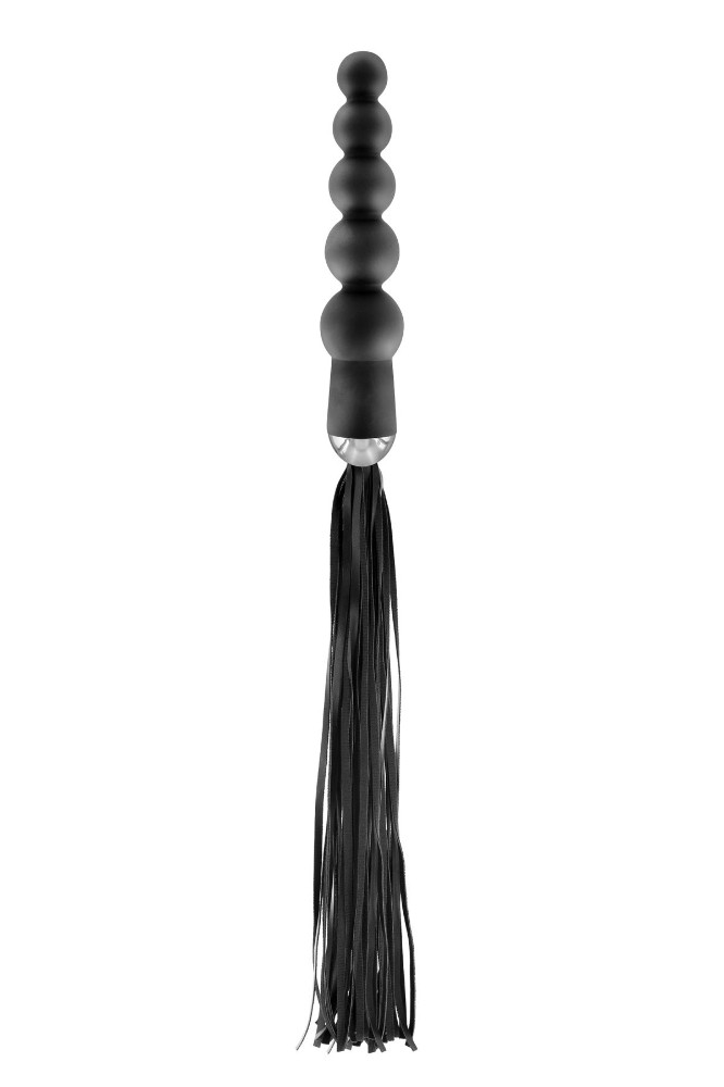 Флогер з ручкою - анальним намистом Fetish Tentation Whip with Rosary Handle - зображення 1
