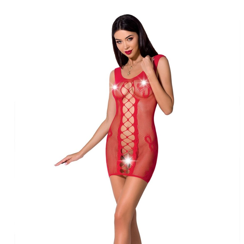 Відверта сукня-сітка Passion BS073 red - зображення 1