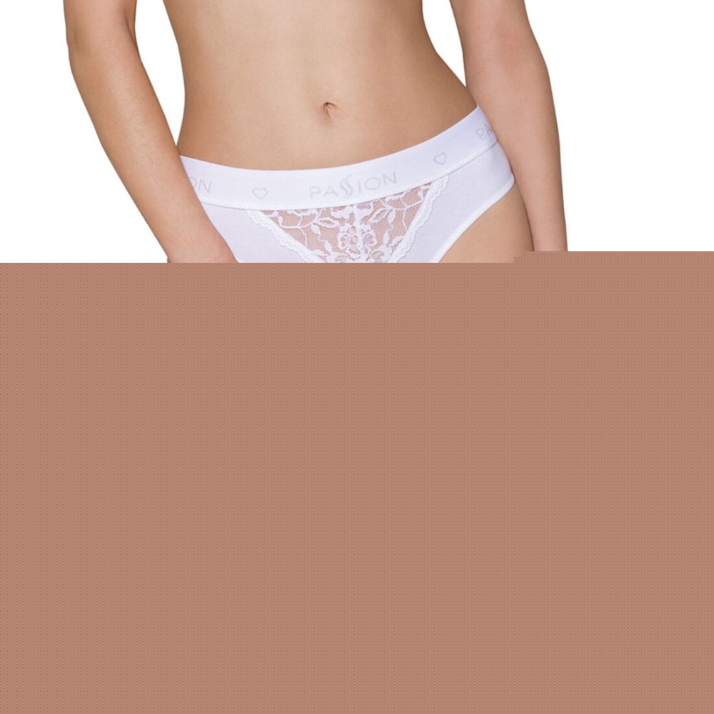 Трусики з широкою гумкою і мереживом Passion PS001 PANTIES M, white - зображення 1