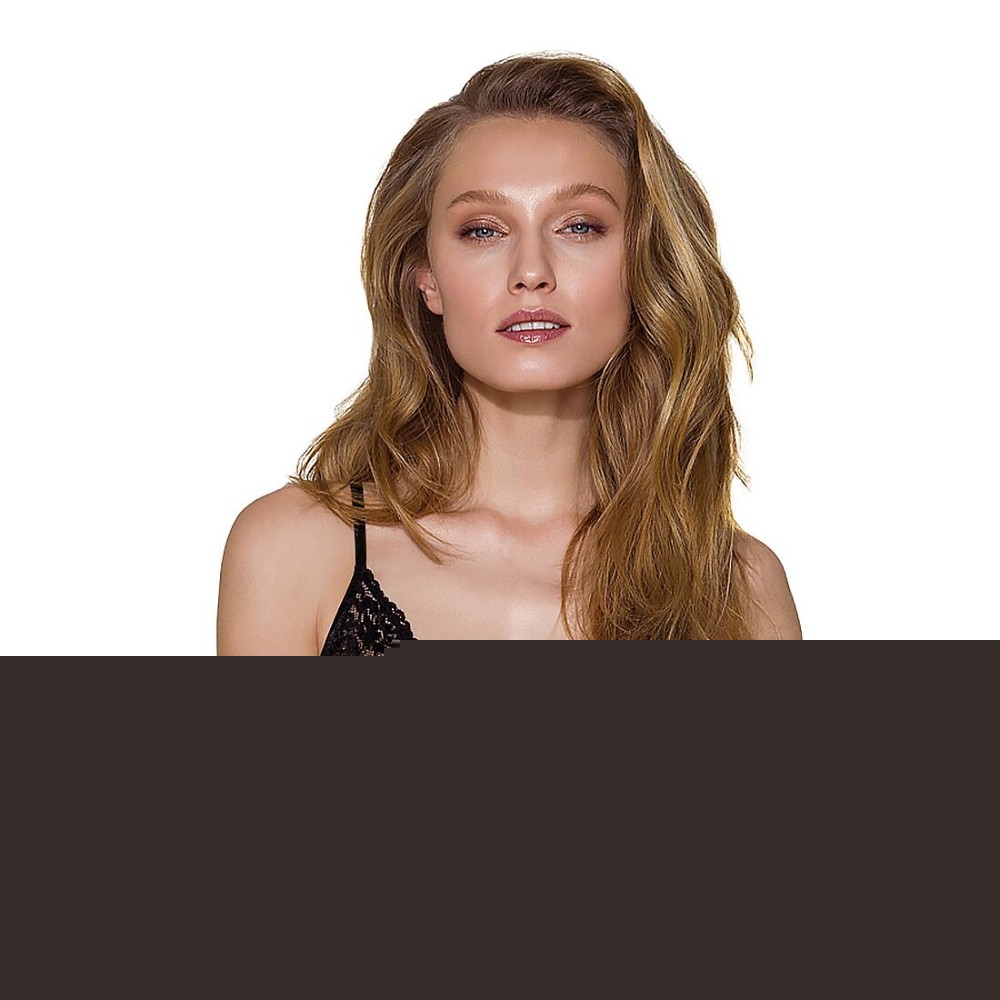Еластичний топ з мереживом Passion PS001 TOP L, black - зображення 1