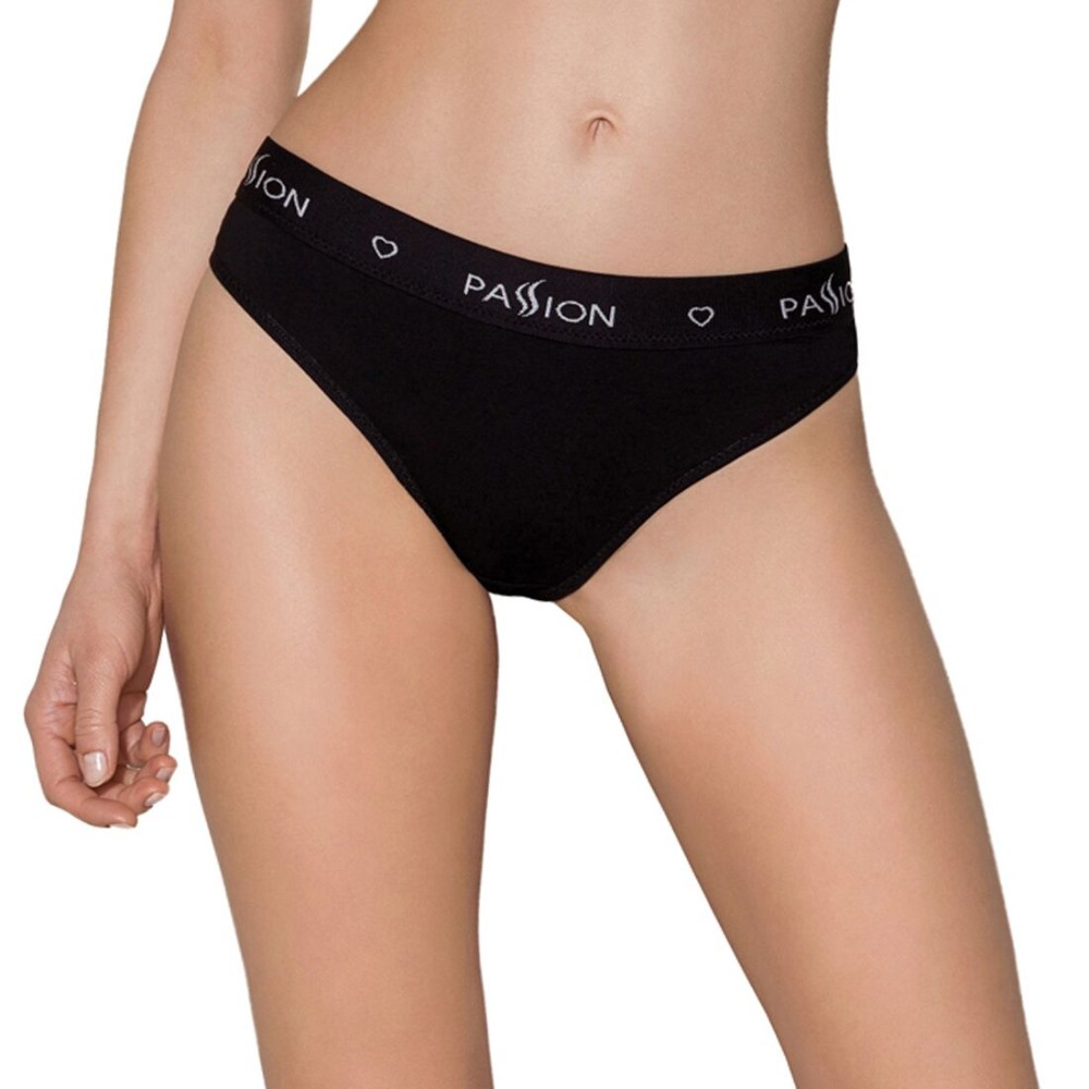 Трусики-сліпи з бавовни та еластаном Passion PS004 PANTIES XL, black - зображення 1
