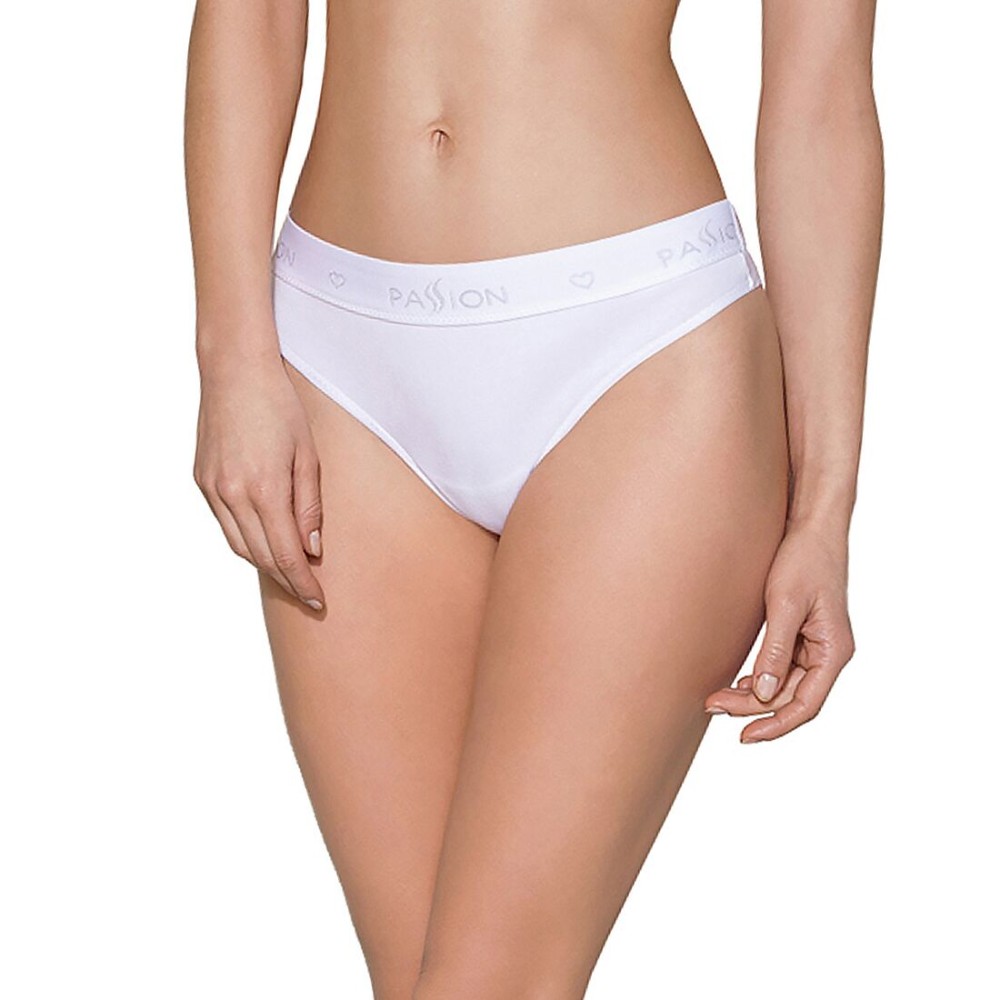 Трусики-бразиліана з бавовни Passion PS005 PANTIES S, white - зображення 1