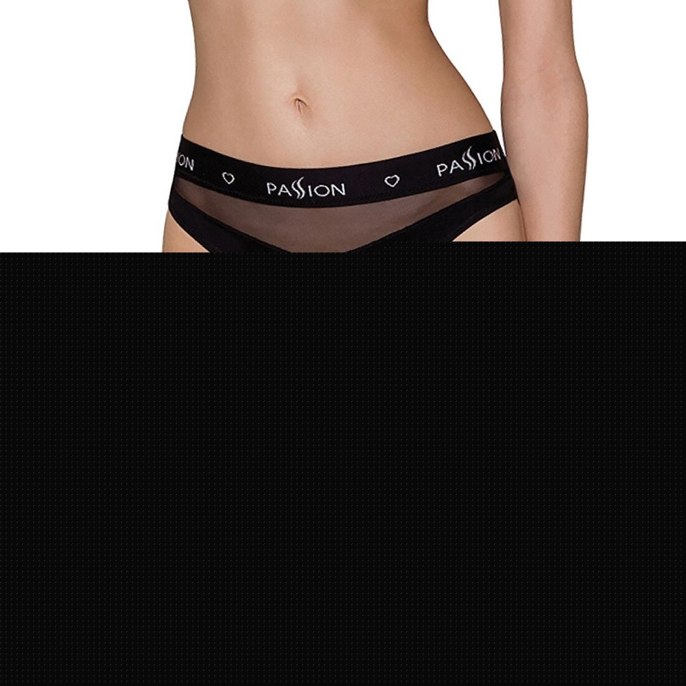 Трусики з прозорою вставкою Passion PS006 PANTIES S, black - зображення 1