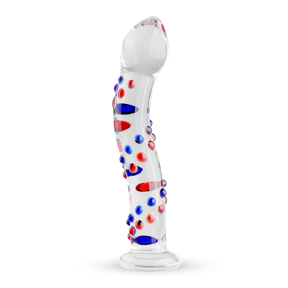 Скляний дилдо з вигинами і малюнком Gildo Glass Dildo No. 3 - зображення 1