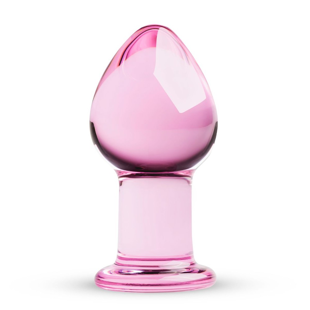 Рожева анальна пробка зі скла Gildo Pink Glass Buttplug No. 27 - зображення 1