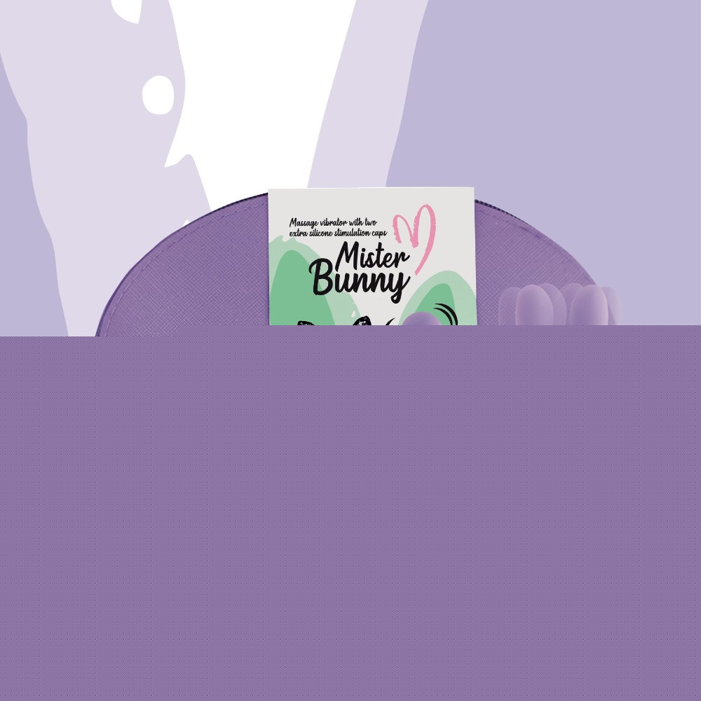 Мінівібратор FeelzToys Magic Bunny Purple з двома насадками - зображення 1