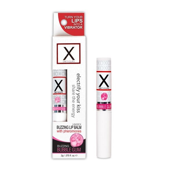 Стимулювальний бальзам для губ унісекс Sensuva – X on the Lips Bubble Gum з феромонами, жуйка - зображення 1